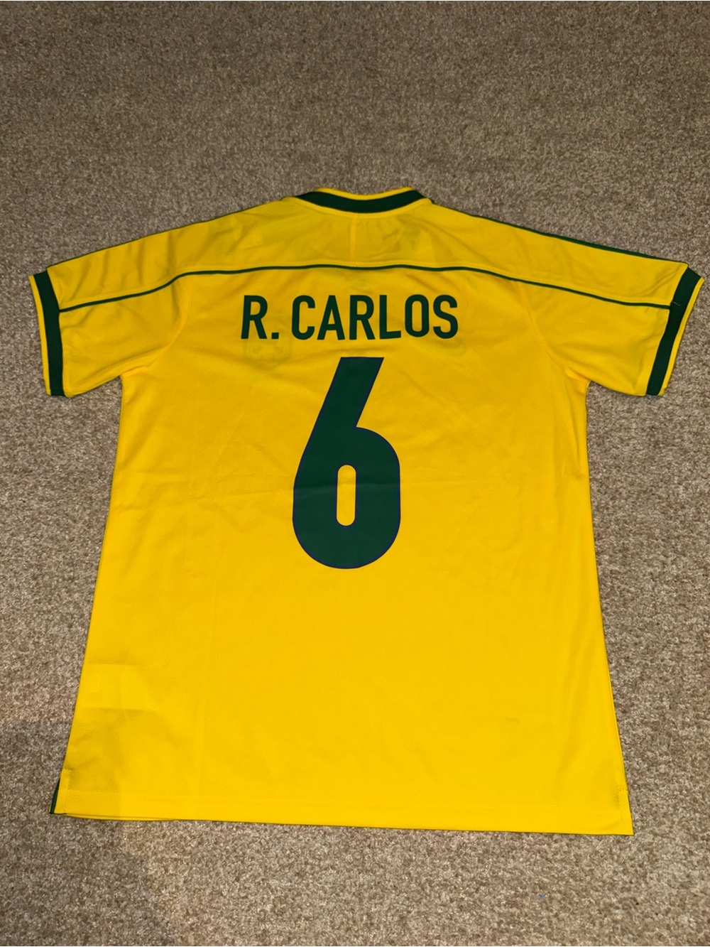 Nike Brazil 1998 Roberto Carlos #6 Retro Men’s Home Soccer Jersey 🆕